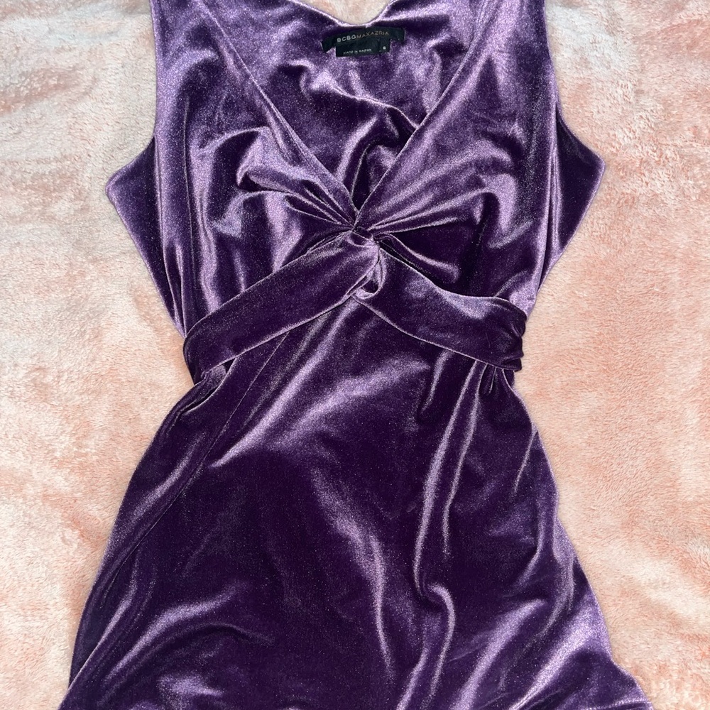 BCBGMaxAzria Rich Purple Velvet Top